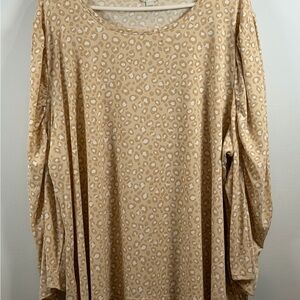 Plus Sportswear 26/28W Leopard Print Top 3/4 Sleeve Stretch Plus Size Blouse